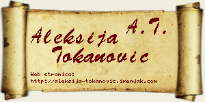 Aleksija Tokanović vizit kartica